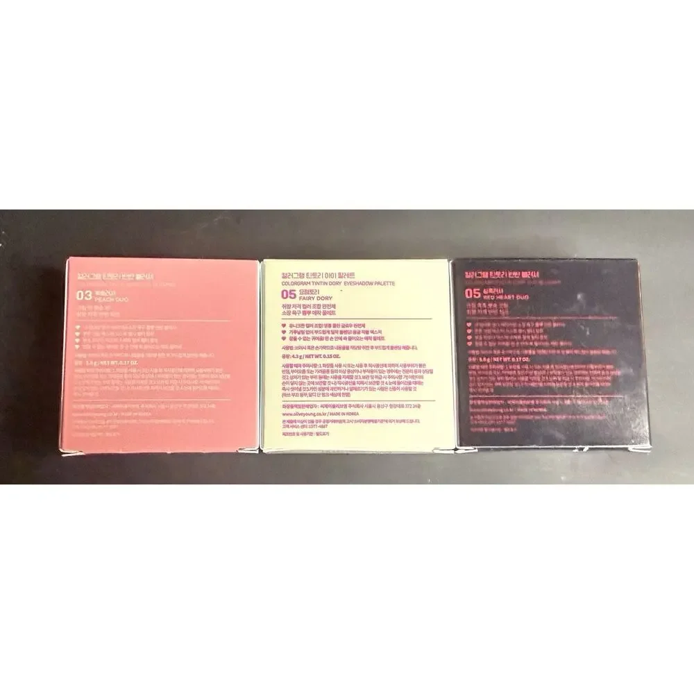 Colorgram Tintin Dory Makeup Lot of 3 Blusher & Eye Palette K-Beauty